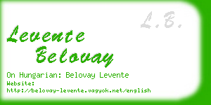 levente belovay business card